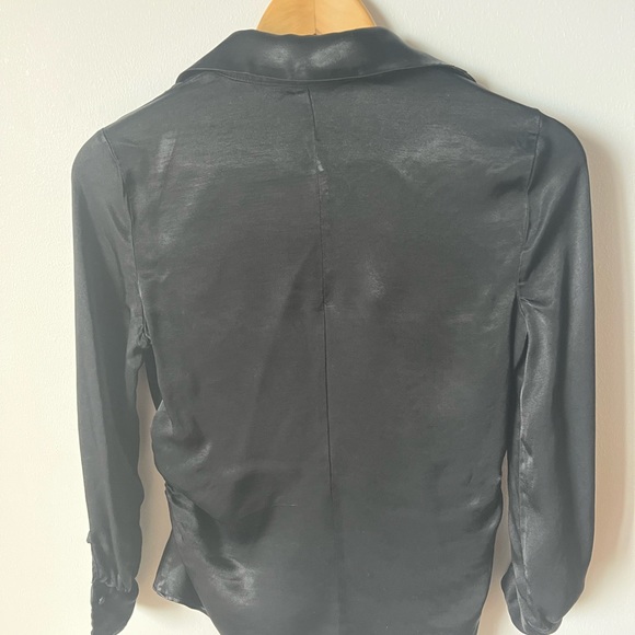 Zara black sateen blouse - Picture 4 of 5